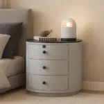 Модерно мултифункционално нощно шкафче с безжично зареждане, RGB LED и заключване с пръстов отпечатък – СВЕТЛОСИВО - Image 4