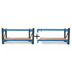 Разширение за индустриална работна маса с шперплат L2000 x D600 x H1000mm-1000kg/ниво СИВО И СИНЬО - Image 2