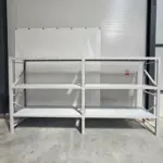 Бял професионален рафт за съхранение L3900x600xH2000, 1200 кг.