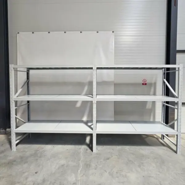 Бял професионален рафт за съхранение L3900x600xH2000, 1200 кг.