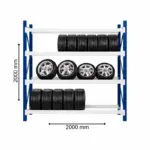 Професионален стелаж за съхранение на гуми H2000xL2000xL600, 800 кг – ПРЕОПАКОВАН ПРОДУКТ! - Image 3
