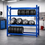 Професионален стелаж за съхранение на гуми H2500xL2000xL600, 800 кг, син – РАЗПЕЧАТАН ПРОДУКТ! - Image 4