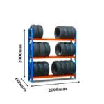 Професионален стелаж за съхранение на гуми L2000x600xH2000, 1500 кг - Image 2