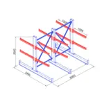 Конзолни рафтове ширина 3000 mm дълбочина 2400 mm височина 2500 mm