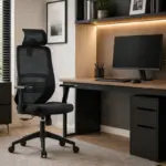 Ергономичен офис стол ComfortPro, фиксирана опора за кръста, черен цвят, размери: 6706851130-1210 мм - Image 6