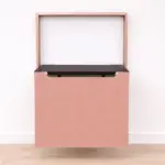 Сгъваем стенен стол за обуване – алуминиева и стоманена сплав, нюанс soft pink - Image 4