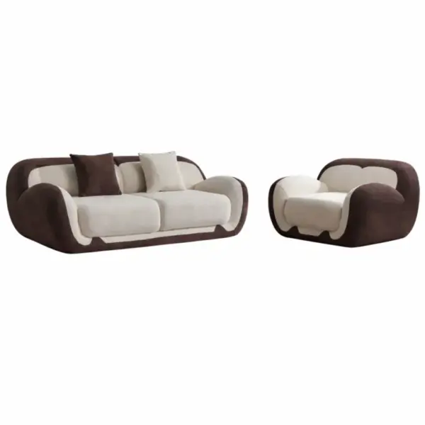 Комплект Sofa Elegance – диван за 2 места + фотьойл, висококачествена пяна, компресиран, без необходимост от монтаж