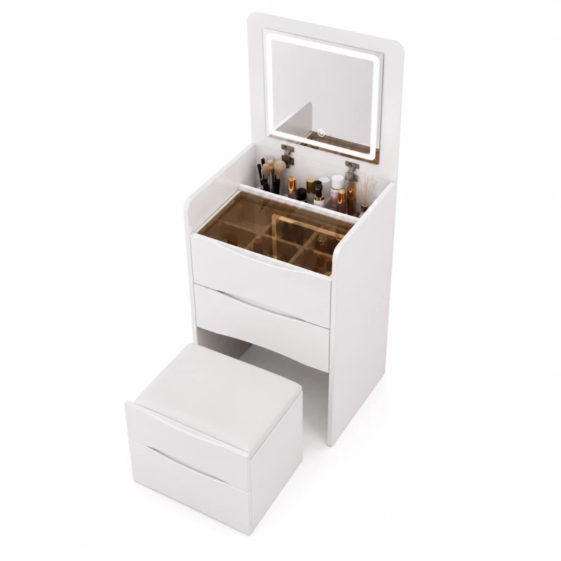 set-diva-masuta-de-machiaj-compacta-cu-oglinda-si-spatiu-de-depozitare-white-3590__w800_h800_c Комплект DIVA – Компактна тоалетка с огледало и място за съхранение, Бяла - Image 1
