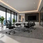Комплект Elite & FlexiPro – Конферентна маса с метални крака и ергономичен офис стол с мрежеста облегалка - Image 3