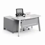 Комплект Velaris & FlexiPro – Бюро със страничен шкаф и ергономичен офис стол с мрежеста облегалка
