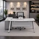 Комплект Velaris & FlexiPro – Бюро със страничен шкаф и ергономичен офис стол с мрежеста облегалка - Image 4