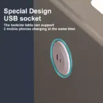 Интелигентно нощно шкафче с безжично зареждане, LED осветление, 3 чекмеджета, USB и Type-C порт, Bluetooth високоговорител и заключване с пръстов отпечатък – бял цвят, модерен дизайн от стъкло и дърво. - Image 6