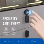 Интелигентно нощно шкафче с безжично зареждане, LED осветление, 3 чекмеджета, USB и Type-C порт, Bluetooth високоговорител и заключване с пръстов отпечатък – бял цвят, модерен дизайн от стъкло и дърво. - Image 7