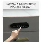 Интелигентно нощно шкафче с безжично зареждане, LED осветление, 3 чекмеджета за съхранение, нощен сензор за светлина, Bluetooth високоговорител и биометрично заключване – оранжево, модерен дизайн от стъкло и дърво - Image 2