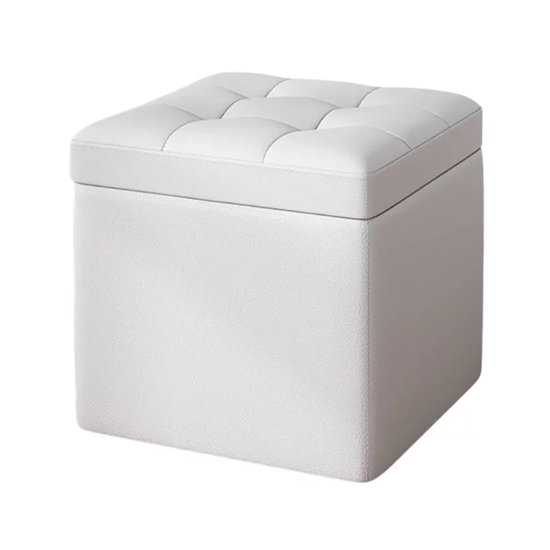 taburet-cu-spatiu-de-depozitare-30x30x35cm-alb-design-modern-din-mdf-pu-si-burete-4240__w800_h800_c Табуретка с място за съхранение, 30x30x35см, Бяла – Модерен дизайн от MDF, плат и гъба - Image 1