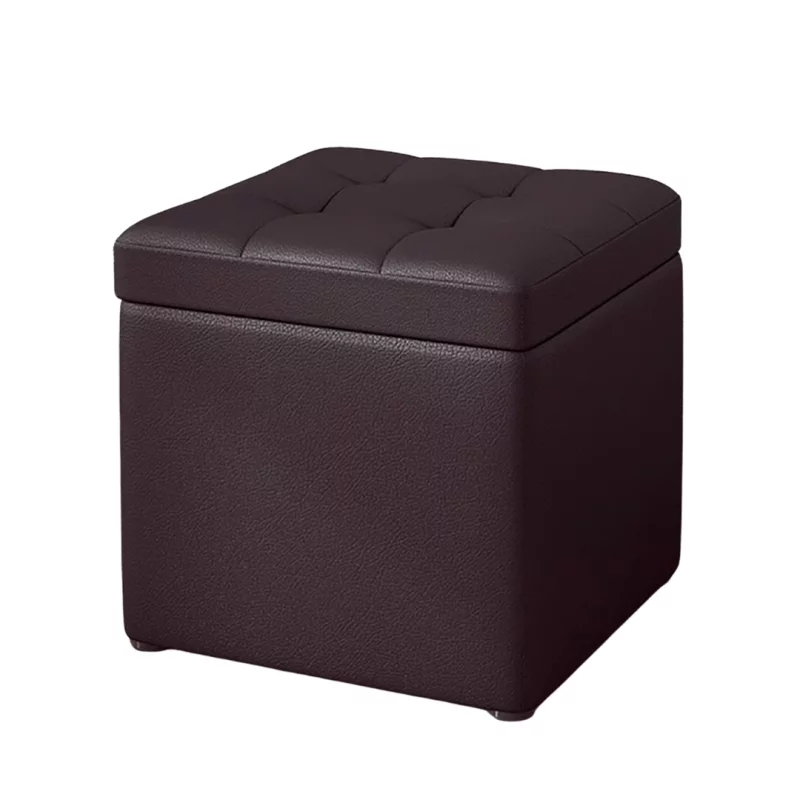 taburet-cu-spatiu-de-depozitare-30x30x35cm-maro-design-modern-din-mdf-pu-si-burete-3415__w800_h800_c Табуретка с място за съхранение, 30x30x35см, кафява – Модерен дизайн от MDF, плат и гъба - Image 1