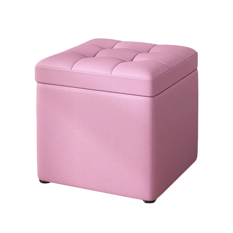 taburet-cu-spatiu-de-depozitare-30x30x35cm-roz-design-modern-din-mdf-pu-si-burete-7760__w800_h800_c Табуретка с място за съхранение, 30x30x35см, розова – Модерен дизайн от MDF, плат и гъба - Image 1