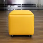 Многофункционален табурет 5 в 1 от PU и латекс – жълт - Image 3