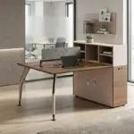 Оперативно бюро Noblesse F1512C с фиксиран шкаф и рафтове – В1100 x Д1550 x Ш1230 мм - Image 2