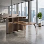 Оперативно бюро Noblesse F1520D с фиксирани чекмеджета и 2 места - H1100мм x L1550мм x l2000мм - Image 3