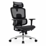 Ергономичен стол Ergo Breeze, с 4D облегалка за глава и синхронен механизъм - W720×D665×H1200-1260mm, черен